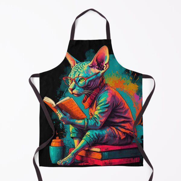Item preview, Sphynx cat reading books designed and sold by Furrifico.