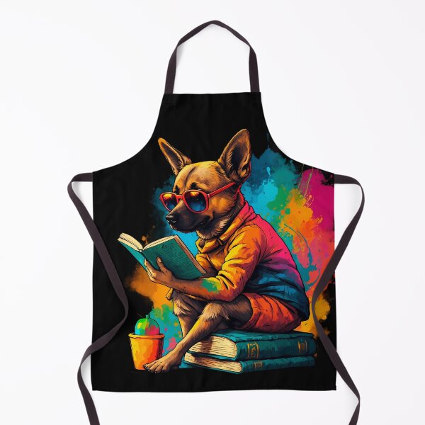 Item preview, German Sheppard dog reading books designed and sold by Furrifico.