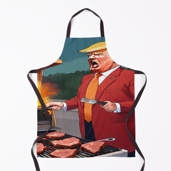 Item preview, Donald Trump Grilling on a Barbecue | Patriotic Cookout Art designed and sold by PNG PAPER STUDIO.