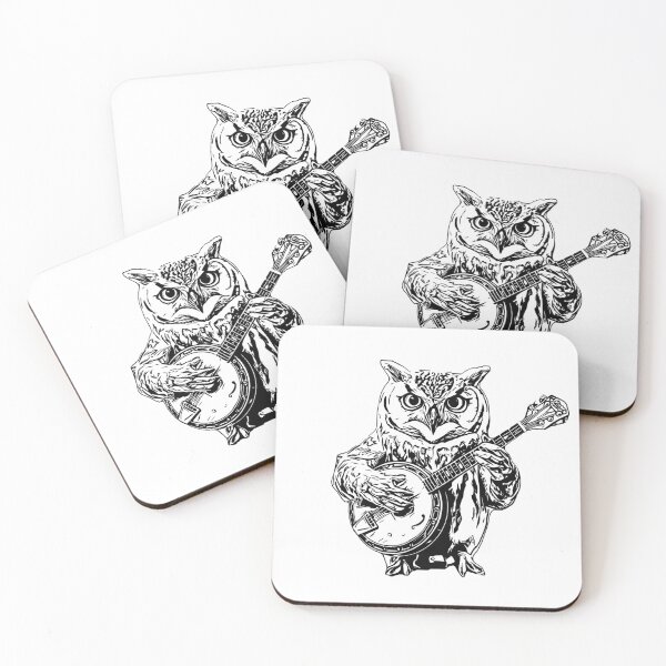 Item preview, A Great Horned Owl playing Banjo designed and sold by spinningvisions.