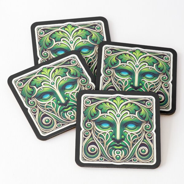 Item preview, Art Nouveau Greenman Print designed and sold by PinUpPizzazz.