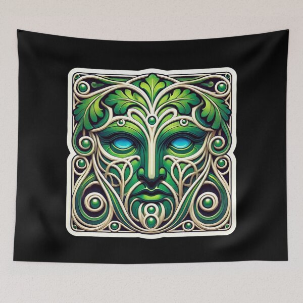 Item preview, Art Nouveau Greenman Print designed and sold by PinUpPizzazz.