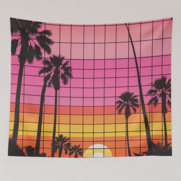 Item preview, Neon Sunset Grid designed and sold by RebelPaintBrush.