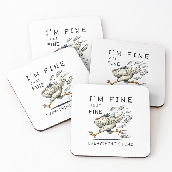Item preview, I'm Fine Everything's Fine Running Chicken designed and sold by ModkMerch.