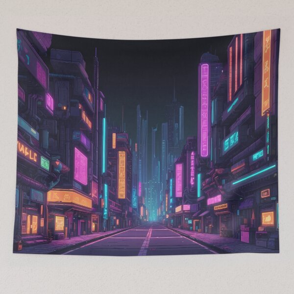 Item preview, Cyberpunk Pixel Art City Street designed and sold by papi1998.