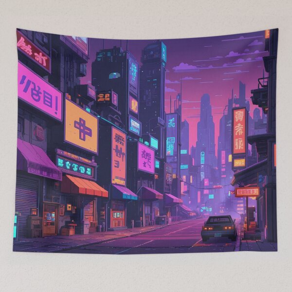 Item preview, Cyberpunk Pixel Art City Street designed and sold by papi1998.