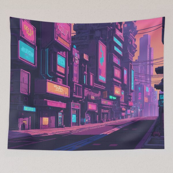 Item preview, Cyberpunk Pixel Art City Street designed and sold by papi1998.