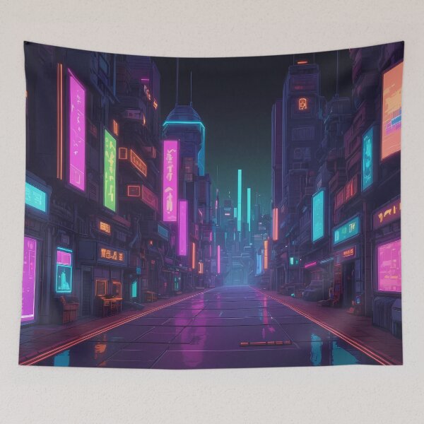 Item preview, Cyberpunk Pixel Art City Street designed and sold by papi1998.