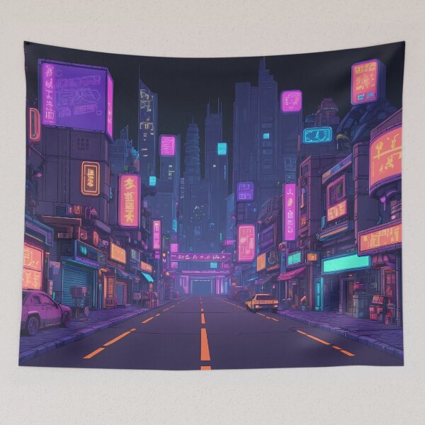 Item preview, Cyberpunk Pixel Art City Street designed and sold by papi1998.