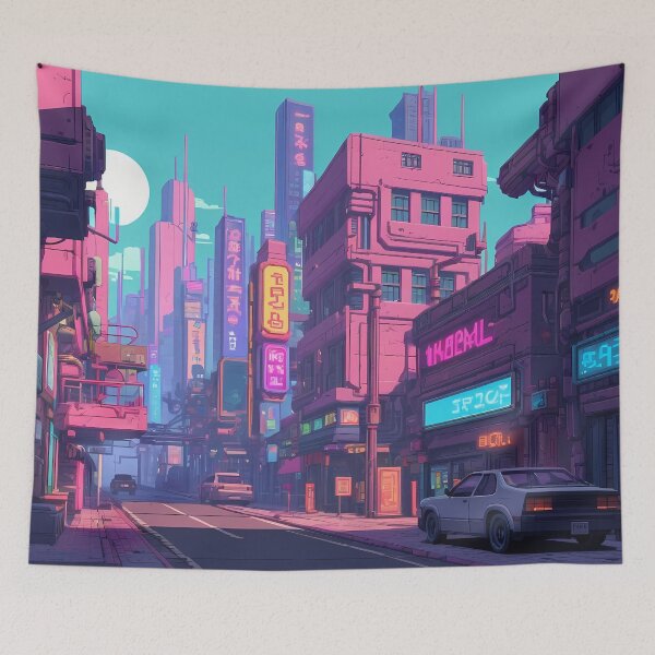Item preview, Cyberpunk Pixel Art City Street designed and sold by papi1998.