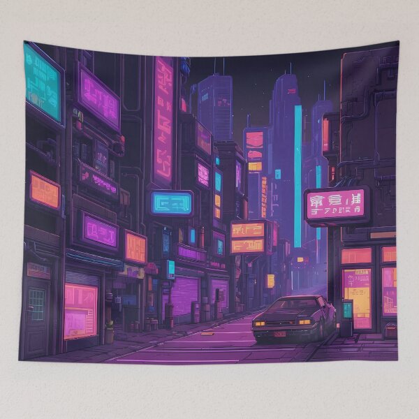 Item preview, Cyberpunk Pixel Art City Street designed and sold by papi1998.