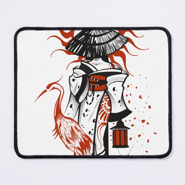 Item preview, Japanese Geisha with Crane in Oriental Style designed and sold by 7Delamancha.