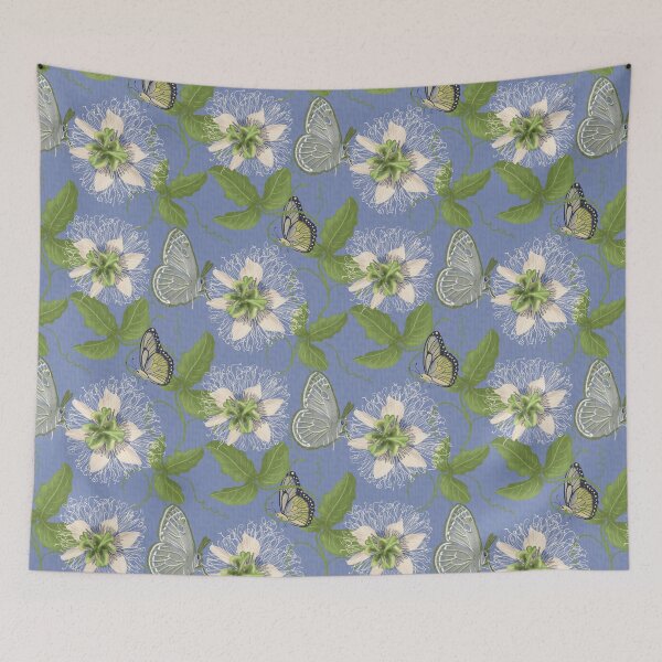 Item preview, Passion Fruit Summer on Periwinkle Blue designed and sold by Catherine Wallace Art.