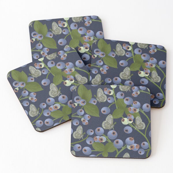 Item preview, blueberry summer on navy designed and sold by Catherine Wallace Art.