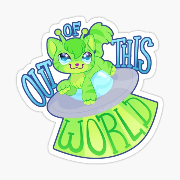 Item preview, Out of This World - Worded - Alien Cat - Nova (Striped) designed and sold by uraniyumcat.