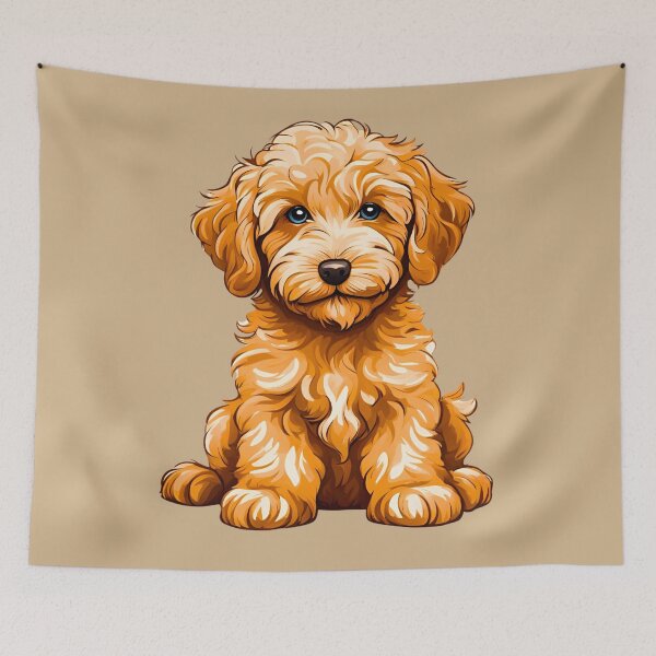 Item preview, Adorable Miniature Goldendoodle Puppy Cartoon Design designed and sold by Fredster1966.