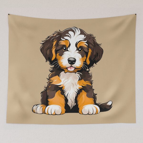 Item preview, Adorable Cartoon Bernedoodle Puppy Design designed and sold by Fredster1966.