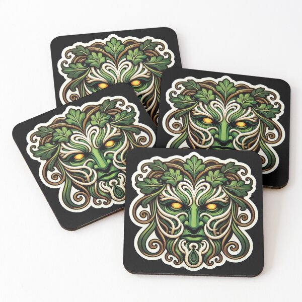 Item preview, Art Nouveau Greenman Print designed and sold by PinUpPizzazz.