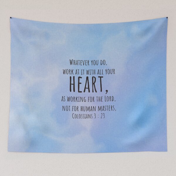 Item preview, Colossians 3 : 23 - Work with all your heart - Bible passage designed and sold by JF Designs.