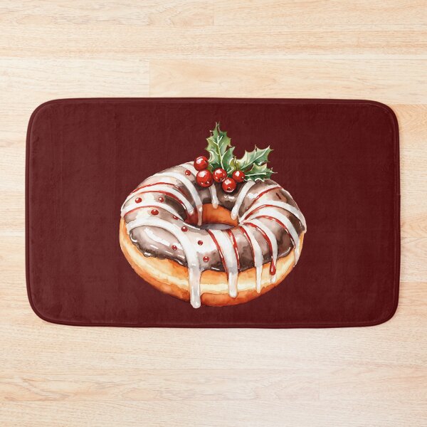 Item preview, Festive Donut with Chocolate Glaze and Holiday Decoration Christmas-Themed Donut with Holly and Red Berries designed and sold by Anastasiia Yurevych.