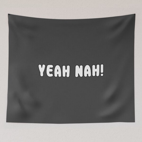 Item preview, Yeah Nah! Rounded White Font with Black Rim designed and sold by AASparksDesigns.