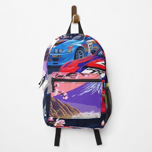 Item preview, JDM, Car, race, Japan, 80s pixel quality video game, Drift, Cherry Blossoms, Mt Fuji, Amazing, sunrise, pixelated designed and sold by tshirtart2024.