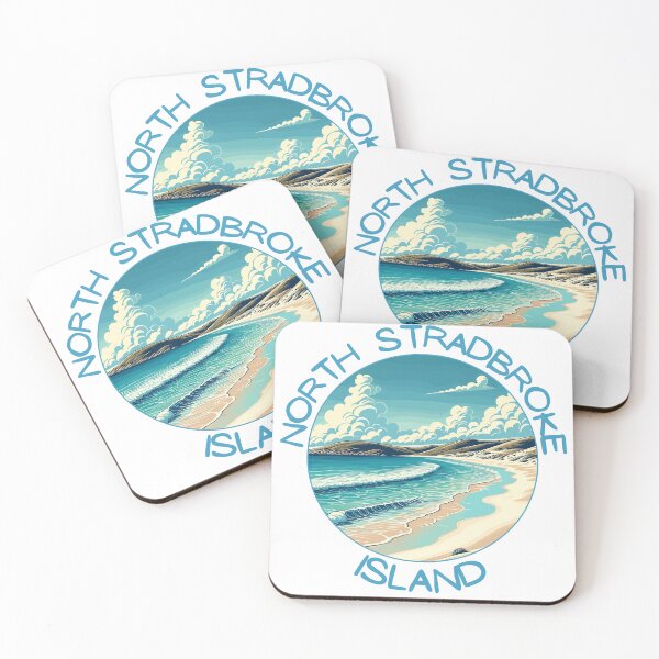 Item preview, North Stradbroke Island Australia Retro Art Travel Skyline designed and sold by MaateoDesign.