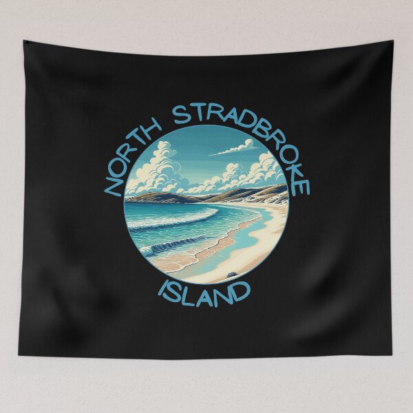 Item preview, North Stradbroke Island Australia Retro Art Travel Skyline designed and sold by MaateoDesign.