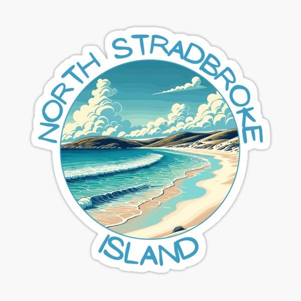 Item preview, North Stradbroke Island Australia Retro Art Travel Skyline designed and sold by MaateoDesign.