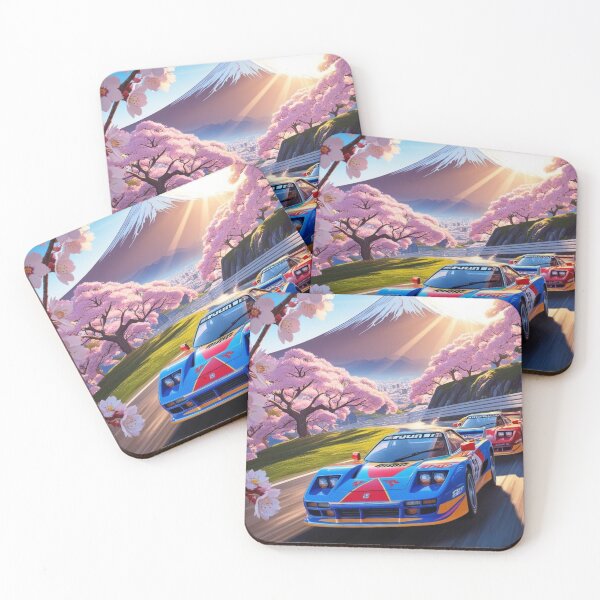 Item preview, JDM, Car, race, Japan, 80s pixel quality video game, Drift, Cherry Blossoms, Mt Fuji, Amazing, sunrise, pixelated designed and sold by tshirtart2024.