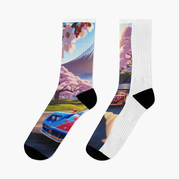 Item preview, JDM, Car, race, Japan, 80s pixel quality video game, Drift, Cherry Blossoms, Mt Fuji, Amazing, sunrise, pixelated designed and sold by tshirtart2024.