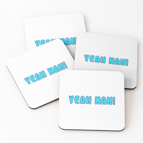 Item preview, Yeah Nah! Rounded Light Blue Font with Black Rim designed and sold by AASparksDesigns.