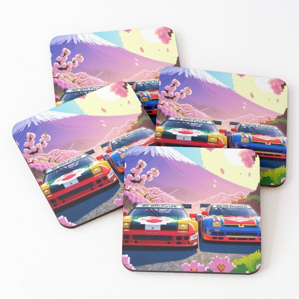 Item preview, JDM, Car, race, Japan, 80s pixel quality video game, Drift, Cherry Blossoms, Mt Fuji, Amazing, sunrise, pixelated designed and sold by tshirtart2024.