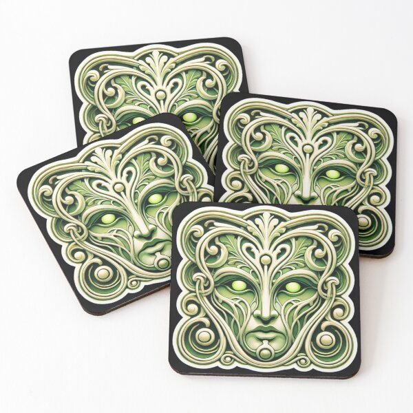 Item preview, Art Nouveau Greenman Print designed and sold by PinUpPizzazz.
