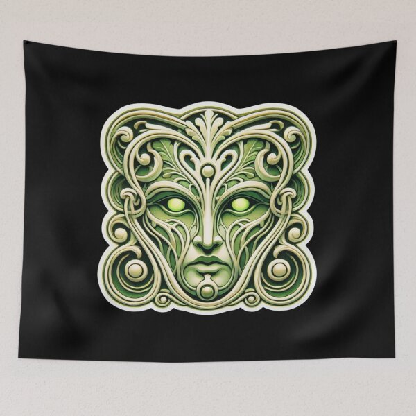 Item preview, Art Nouveau Greenman Print designed and sold by PinUpPizzazz.