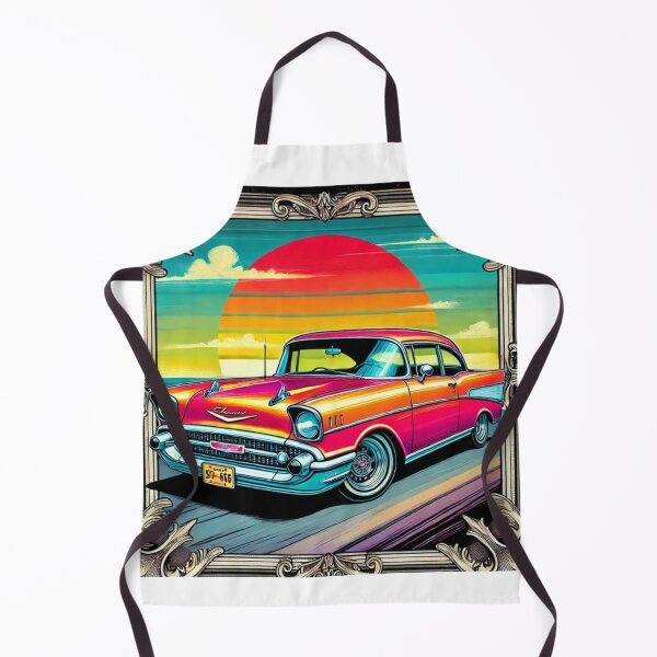 Item preview, "Cartoon Art of 1957 Chevy 2-Door in Retro Sunset Frame" designed and sold by uberjoe.