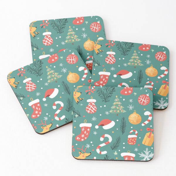 Item preview, Xmas ornaments autumn leaves seamless pattern- christmas leaves santa  designed and sold by cocomelon168.