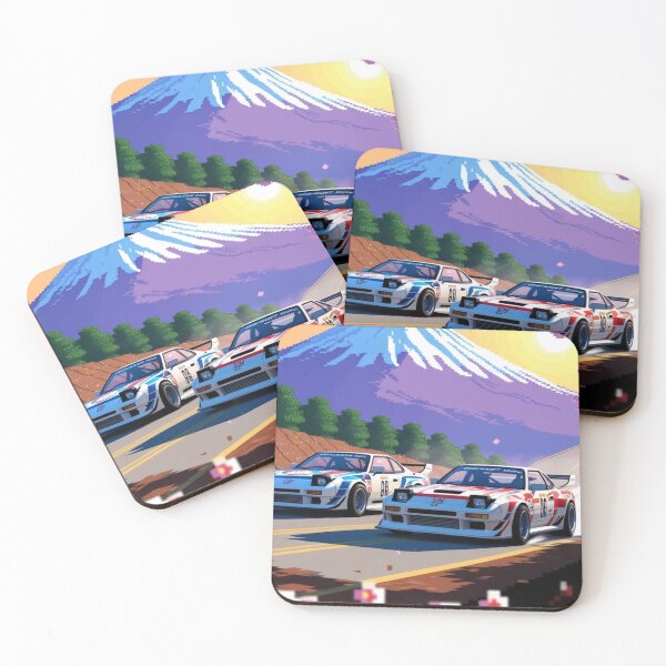 Item preview, JDM, Car, race, Japan, 80s pixel quality video game, Drift, Cherry Blossoms, Mt Fuji, Amazing, sunrise, pixelated designed and sold by tshirtart2024.