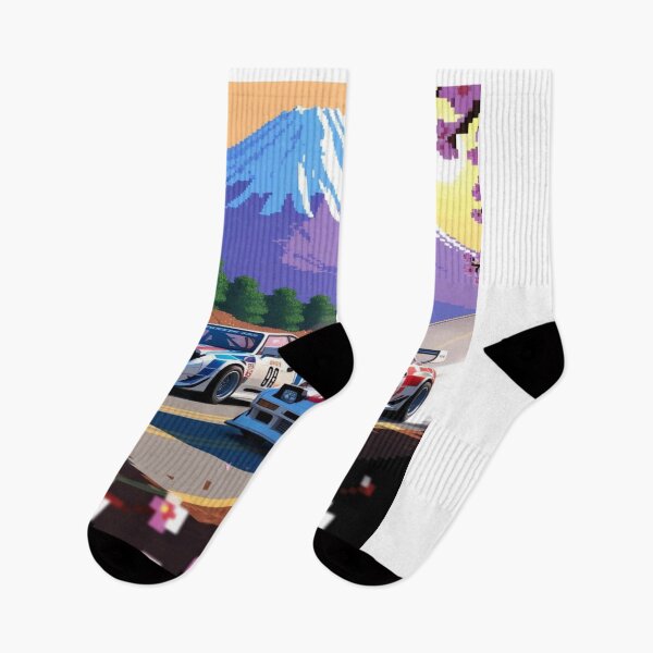 Item preview, JDM, Car, race, Japan, 80s pixel quality video game, Drift, Cherry Blossoms, Mt Fuji, Amazing, sunrise, pixelated designed and sold by tshirtart2024.