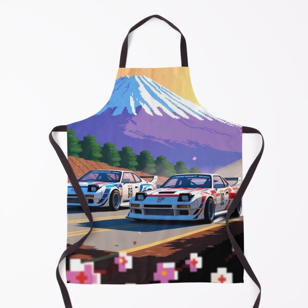 Item preview, JDM, Car, race, Japan, 80s pixel quality video game, Drift, Cherry Blossoms, Mt Fuji, Amazing, sunrise, pixelated designed and sold by tshirtart2024.