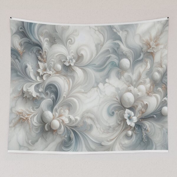 Item preview, AI generated dainty marble flowers and bubbles designed and sold by AI-this-is-AI.