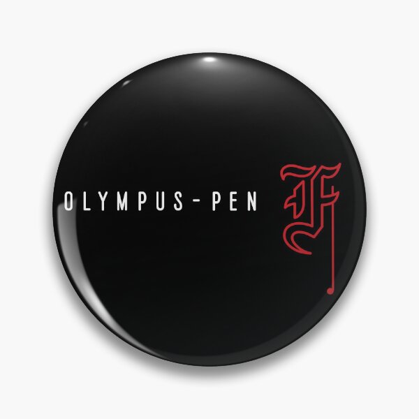 Item preview, Olympus Pen F - Gothic Letter F - White & Red - Half Frame Vintage Film Camera Logo designed and sold by Leah Streader.