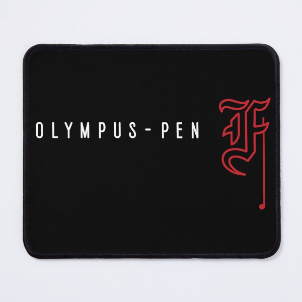 Item preview, Olympus Pen F - Gothic Letter F - White & Red - Half Frame Vintage Film Camera Logo designed and sold by Leah Streader.