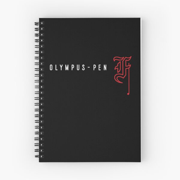 Item preview, Olympus Pen F - Gothic Letter F - White & Red - Half Frame Vintage Film Camera Logo designed and sold by Leah Streader.