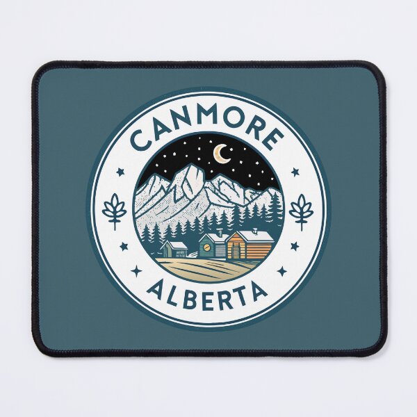 Item preview, Canmore Alberta Badge Design – Mount Rundle and Cozy Cabins designed and sold by pixelated_echoes.