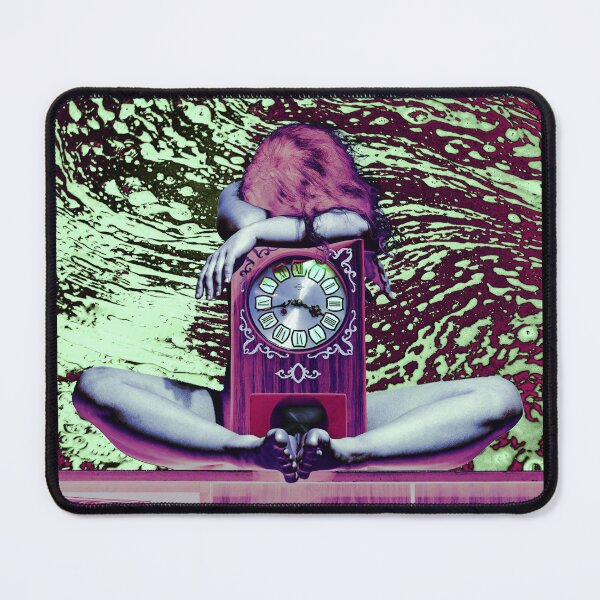 Item preview, Surreal Woman with Clock and Psychedelic Background designed and sold by ariverrr.