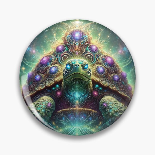 Item preview, Mystical Turtle King with a Glowing Cosmic Crown designed and sold by RealmBeastsAI.