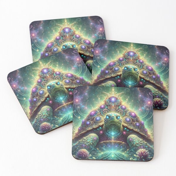 Item preview, Mystical Turtle King with a Glowing Cosmic Crown designed and sold by RealmBeastsAI.