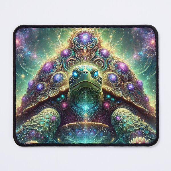 Item preview, Mystical Turtle King with a Glowing Cosmic Crown designed and sold by RealmBeastsAI.