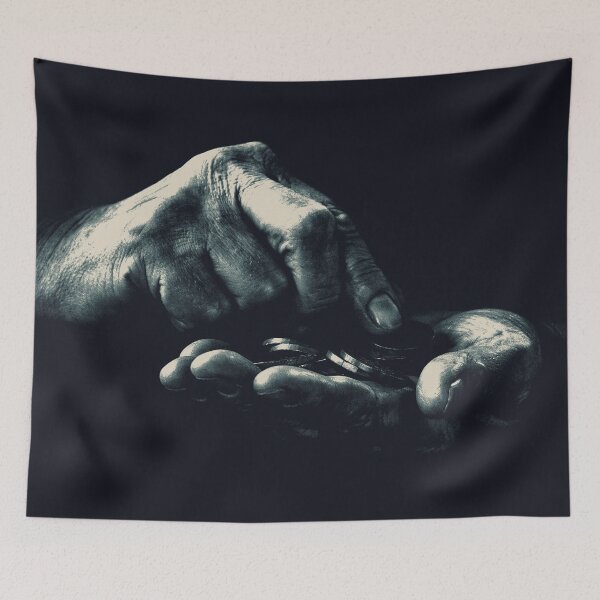 Item preview, Hands and Coins | Monochrome designed and sold by Drawings Project.